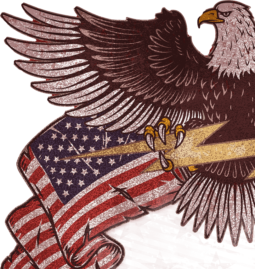 Eagle holding lightning bolt